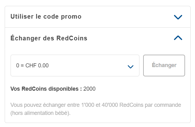 RedCoins einlösen