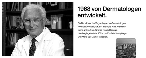 1968 von Dermatologen entwickelt. Ein Redakteur der Vogue fragte den Dermatologen Norman Orentreich: Kann man sos tolle Haut kreiern? Seine Antwort:ja