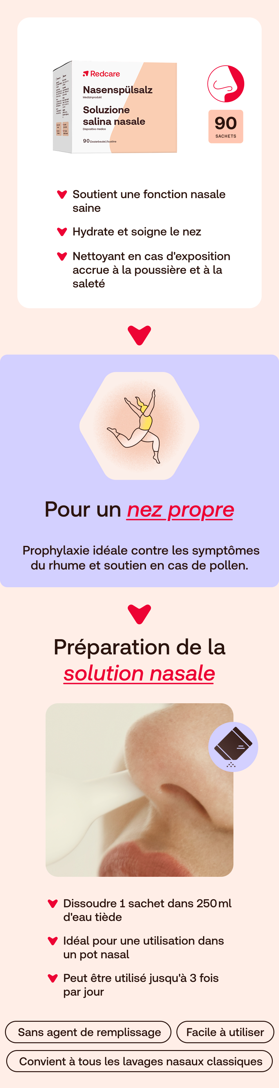 Image du produit avec texte en français. Informations sur l'utilisation et les avantages.