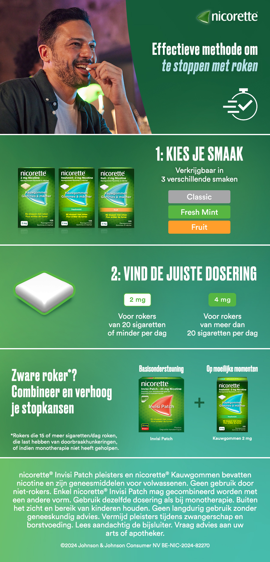 Nicorette Freshmint 4 mg Kauwgom doosje met een kauwgompje.