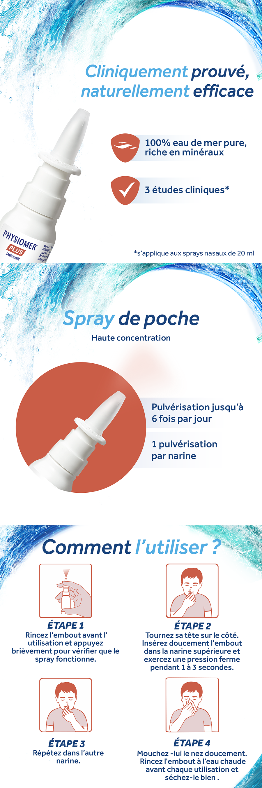 PHYSIOMER: Comparaison de deux emballages de spray nasal.
