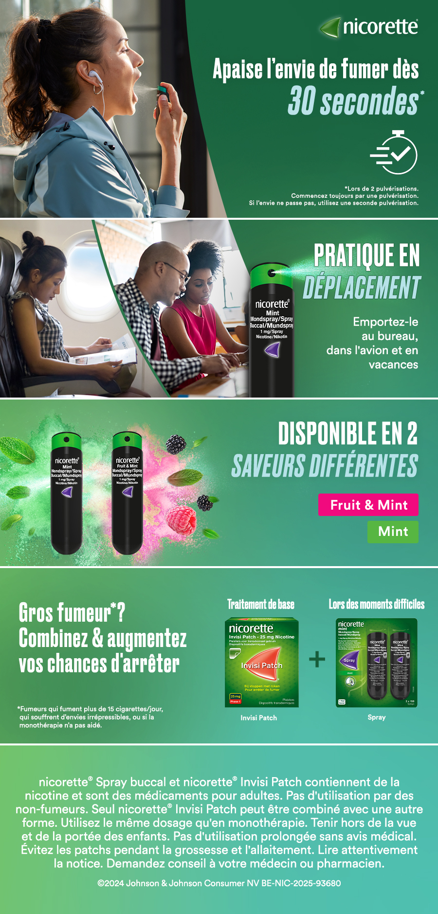 Nicorette: Apaise l'envie de fumer en 30 secondes.