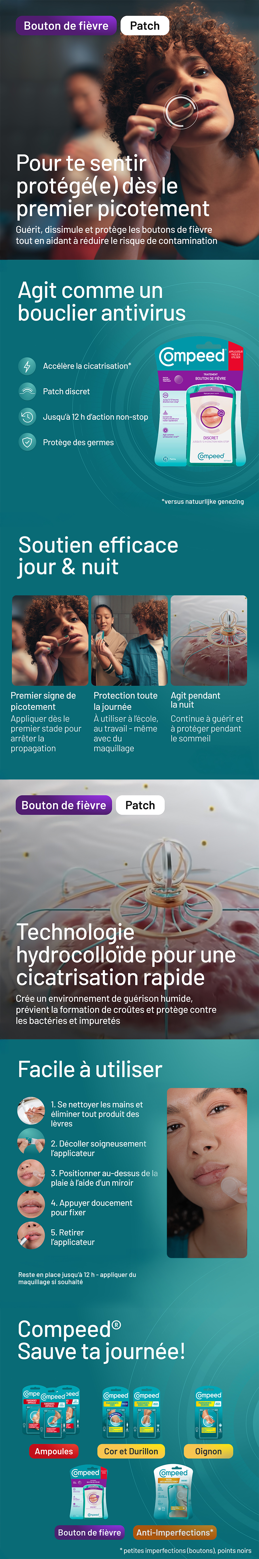 Compeed Patch pour bouton de fièvre avec applicateur, 15 pièces.