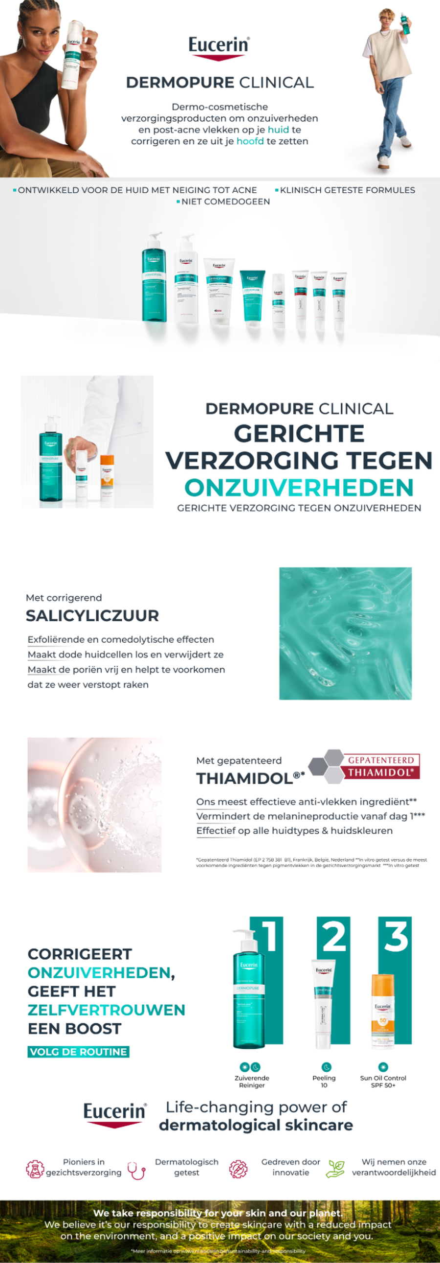 Voor-en-na beelden: huid met onzuiverheden voor en na 8 weken gebruik.